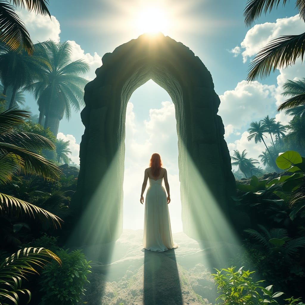 Aztec Woman in Mystical Jungle Portal