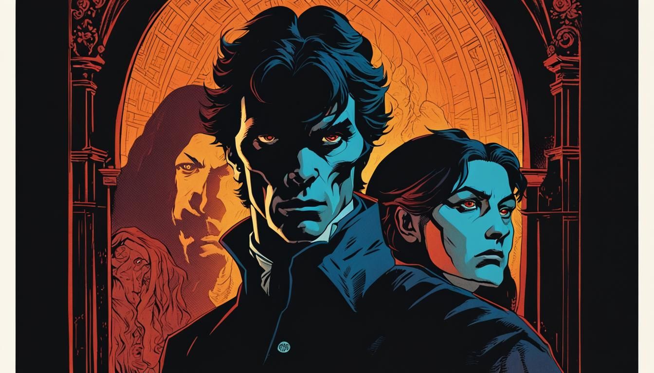 Eerie Vampire Queen Comic Book Cover Art