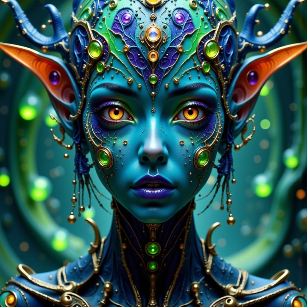 Hyperdetailed Portrait of an Alien Woman