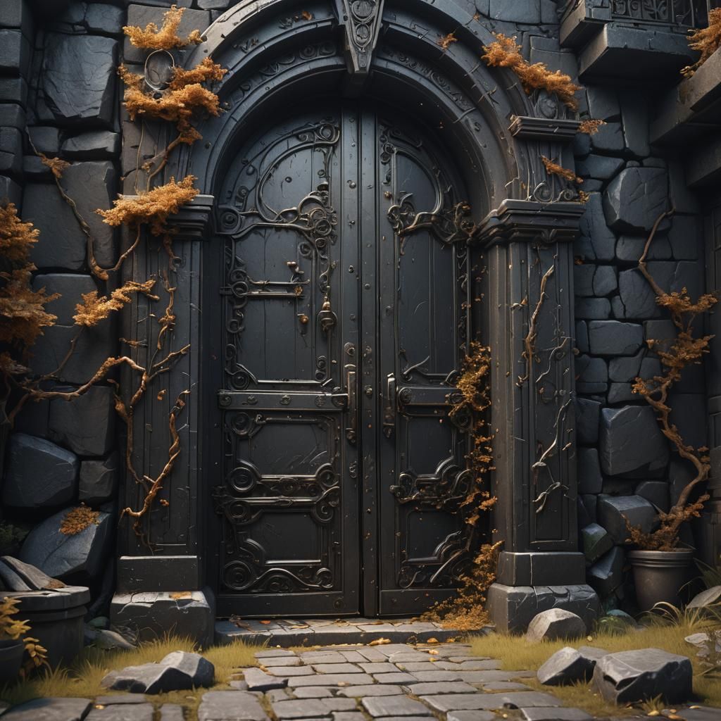 Steps to a Black Metal Door: Fantasy Concept Art