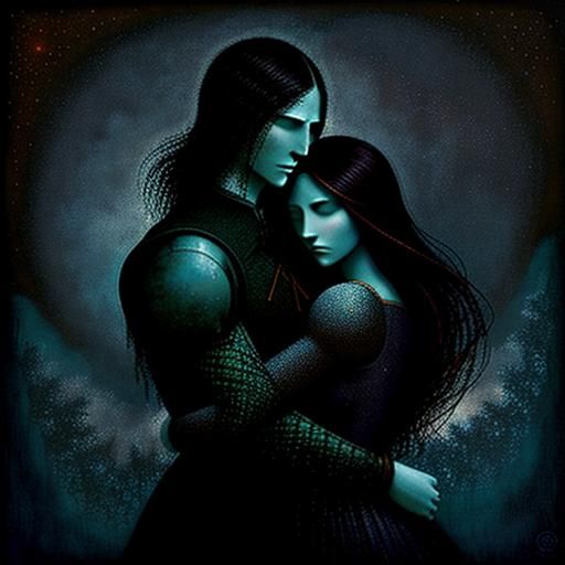 Emotional Couple Embrace Silhouette