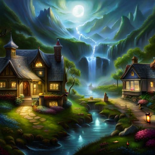 Mystical Forest Tabletop Map in Ethereal Fantasy Style