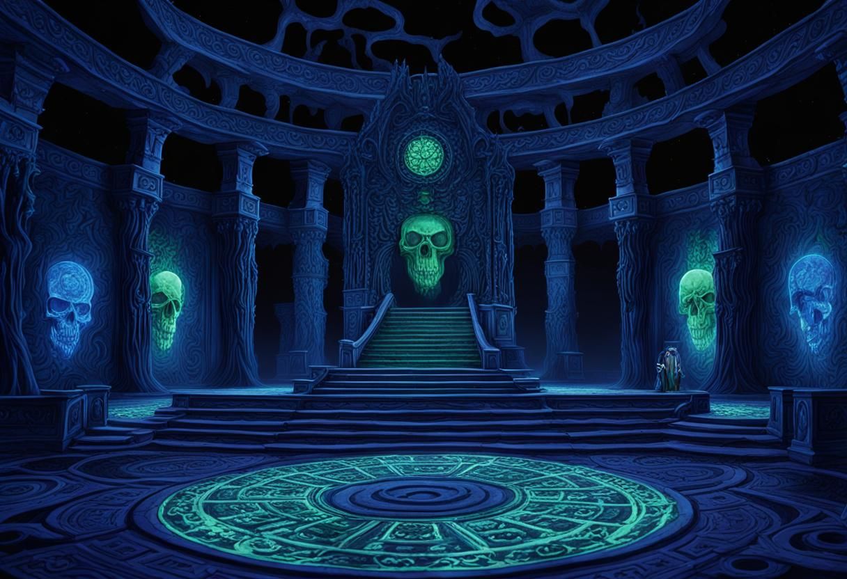 Gothic Lord of the Underworld Reigns in Ancient Throne Room