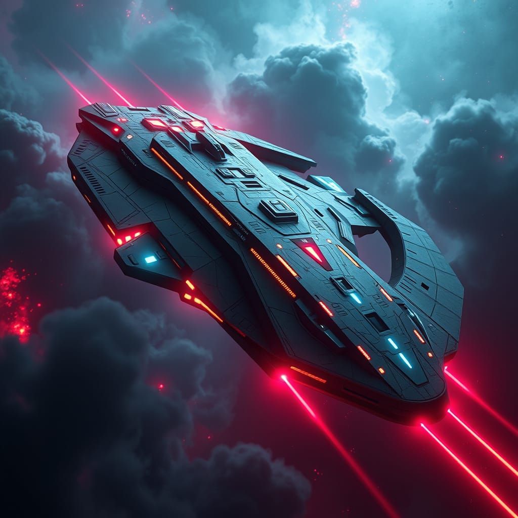 Menacing Torus-Shaped Spaceship Destroys Nebula in Futuristi...