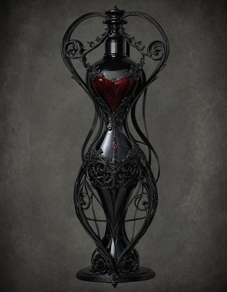 Modern-Goth Hourglass Vampire with Intricate Details