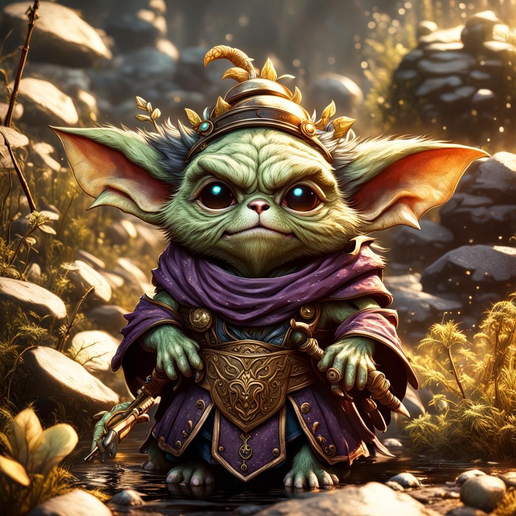 Adorable Gremlin Maid: Detailed Matte Painting