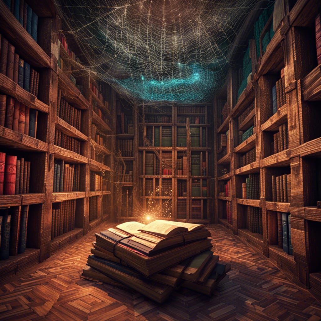 Minecraft Library: Dusty Books and Cobwebs in 3D