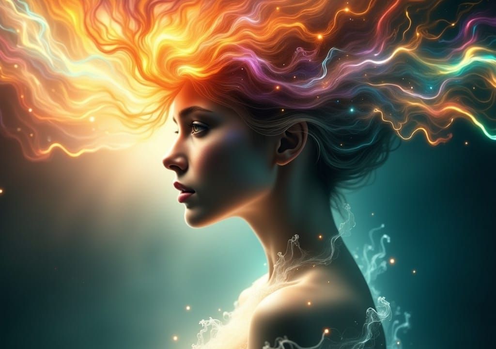 Ethereal Being Radiating Incandescent Energy, Hyperrealism