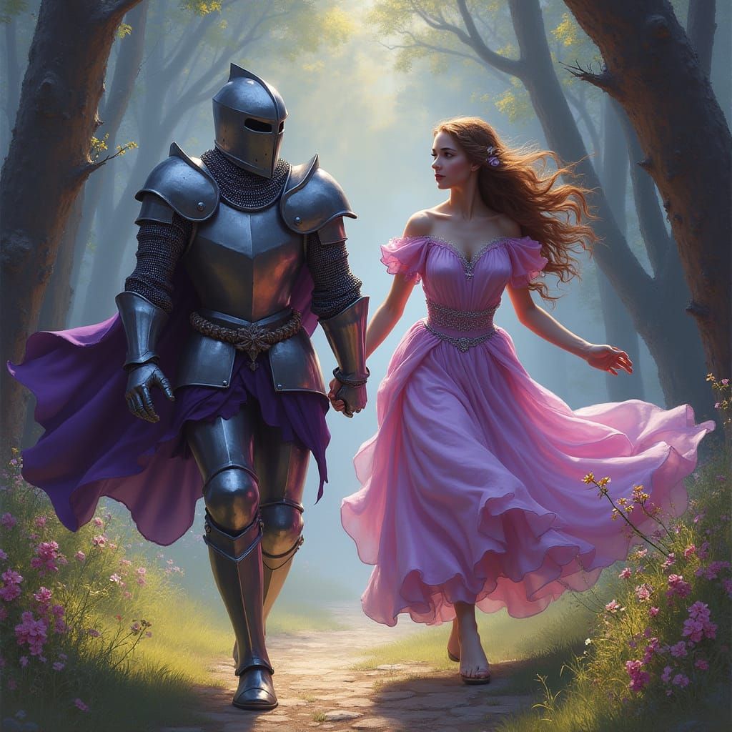 Knight and Princess: 70s Dark Fantasy Illustration