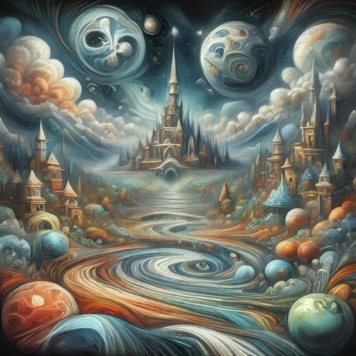 Crying Watermelon Chibi Mascot with Fractal Splash