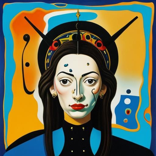 Surreal Abstract Woman Portrait in Dali Style