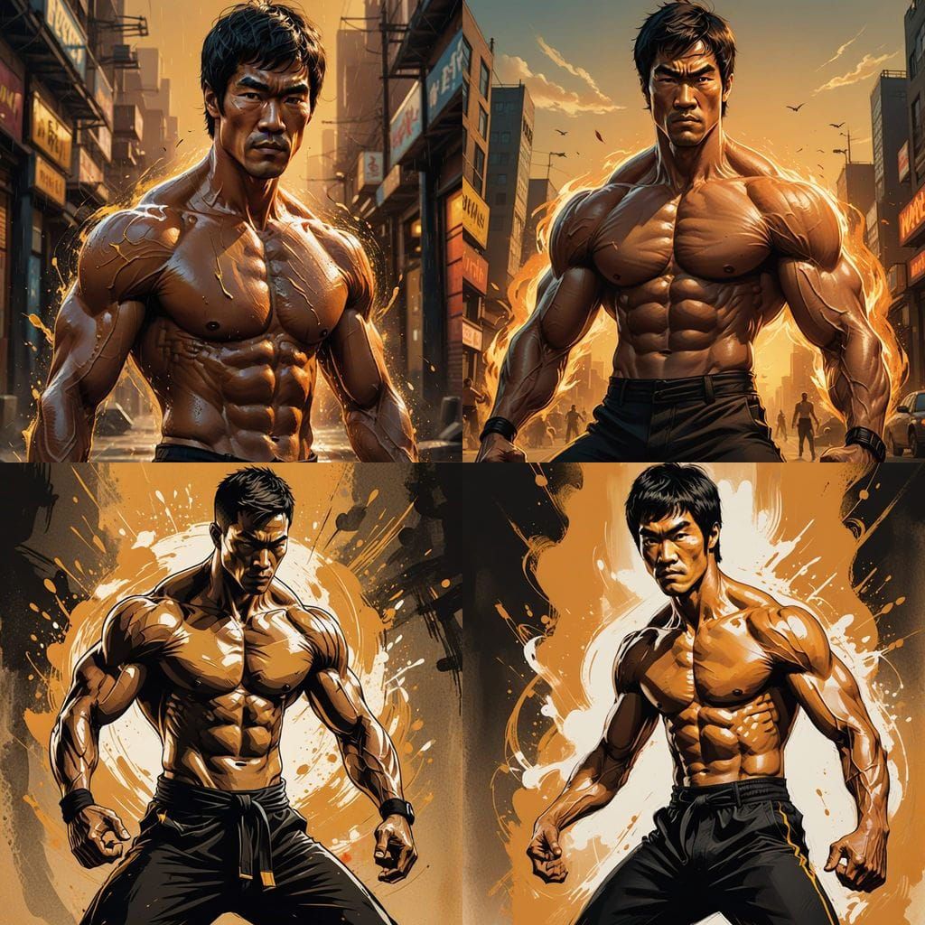 Athletic Kung Fu Master Strikes a Pose