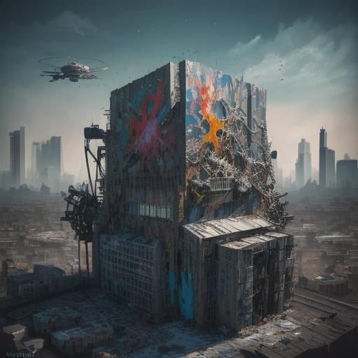 Martian Invasion Pop-Up Book in Graffiti Style