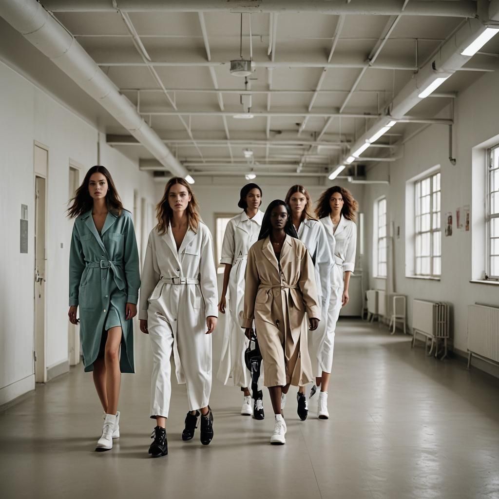 Fashion Models on Runway in Psychiatric Ward