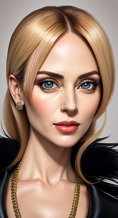 Lady Portrait in Sharp Fine Realism Style