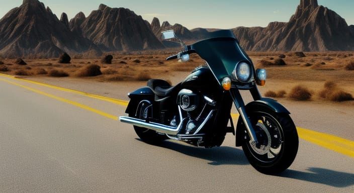 Fat Grim Reaper on Harley Davidson in Cinematic Realism