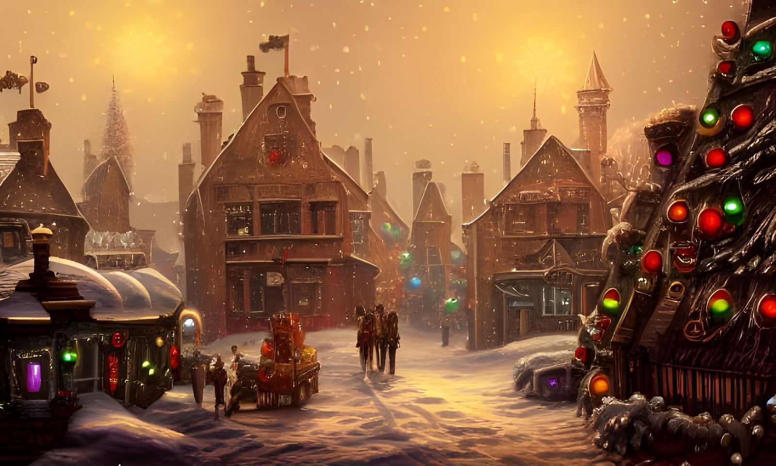 Steampunk Christmas Masterpiece in Hyperdetailed Painting