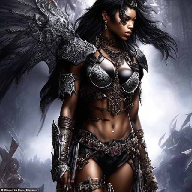 Gothic Female Warrior in Royo Style