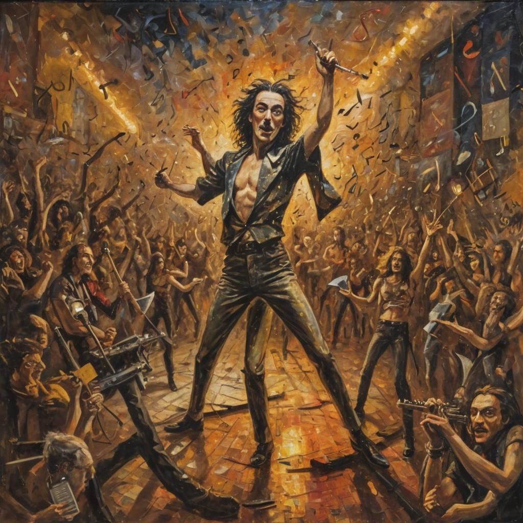 A Salvador Dalí style surreal heavy metal rock band with mus...