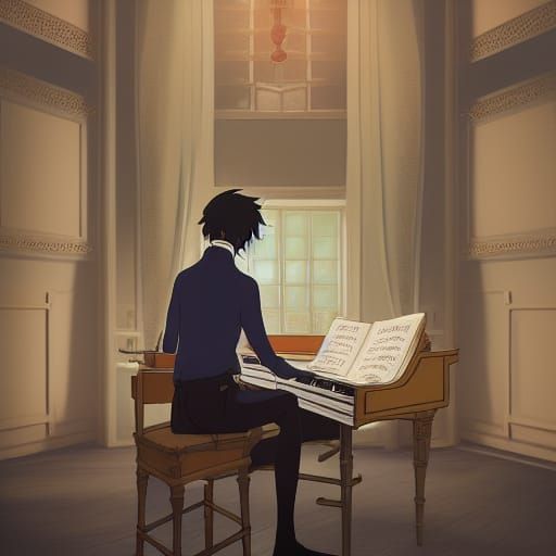 Chopin in Studio Ghibli Anime Style