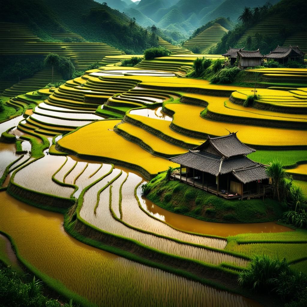 Stunning Rice Paddies of Vietnam: Digital Matte Painting
