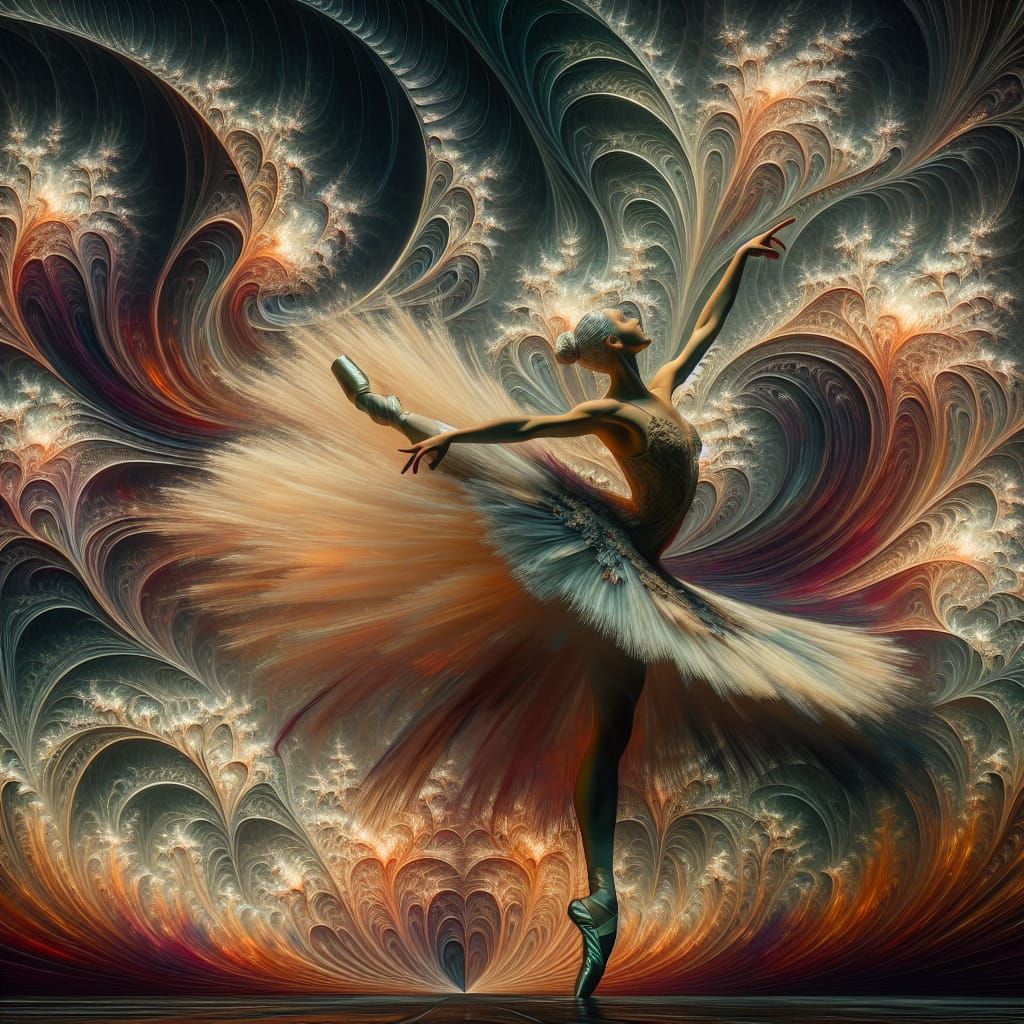 Ballet Dancer in Art Deco Art Nouveau Style