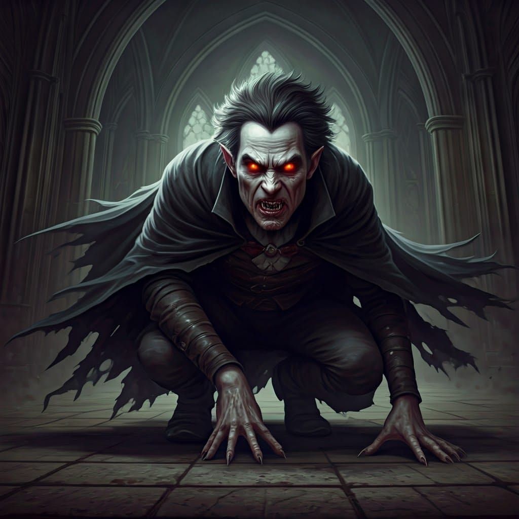 Feral Vampire Ready to Attack: Dark Academia Aesthetic