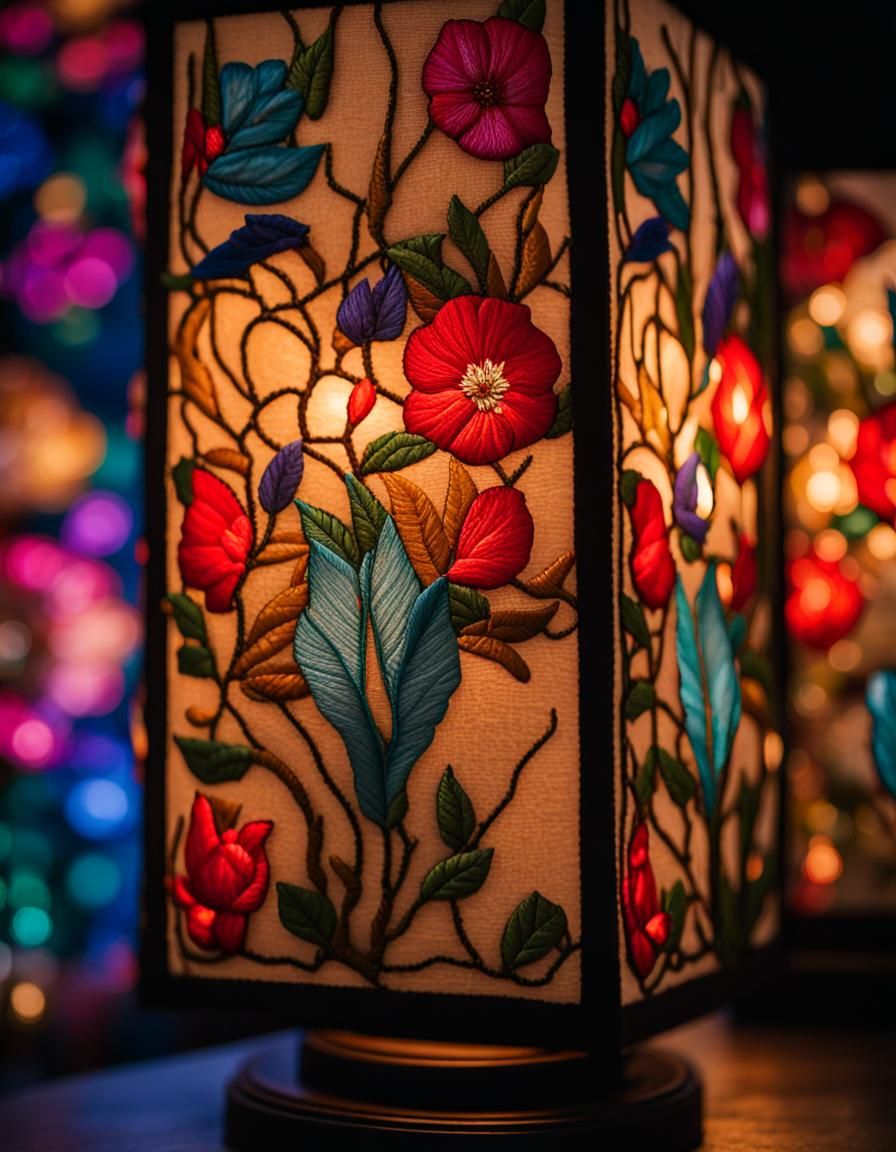 Embroidered Lamp Shade