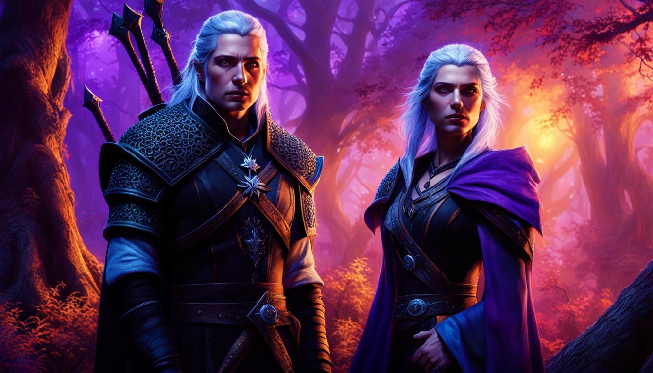 Geralt, Enifer and Cyrilla in Enchanted Forest