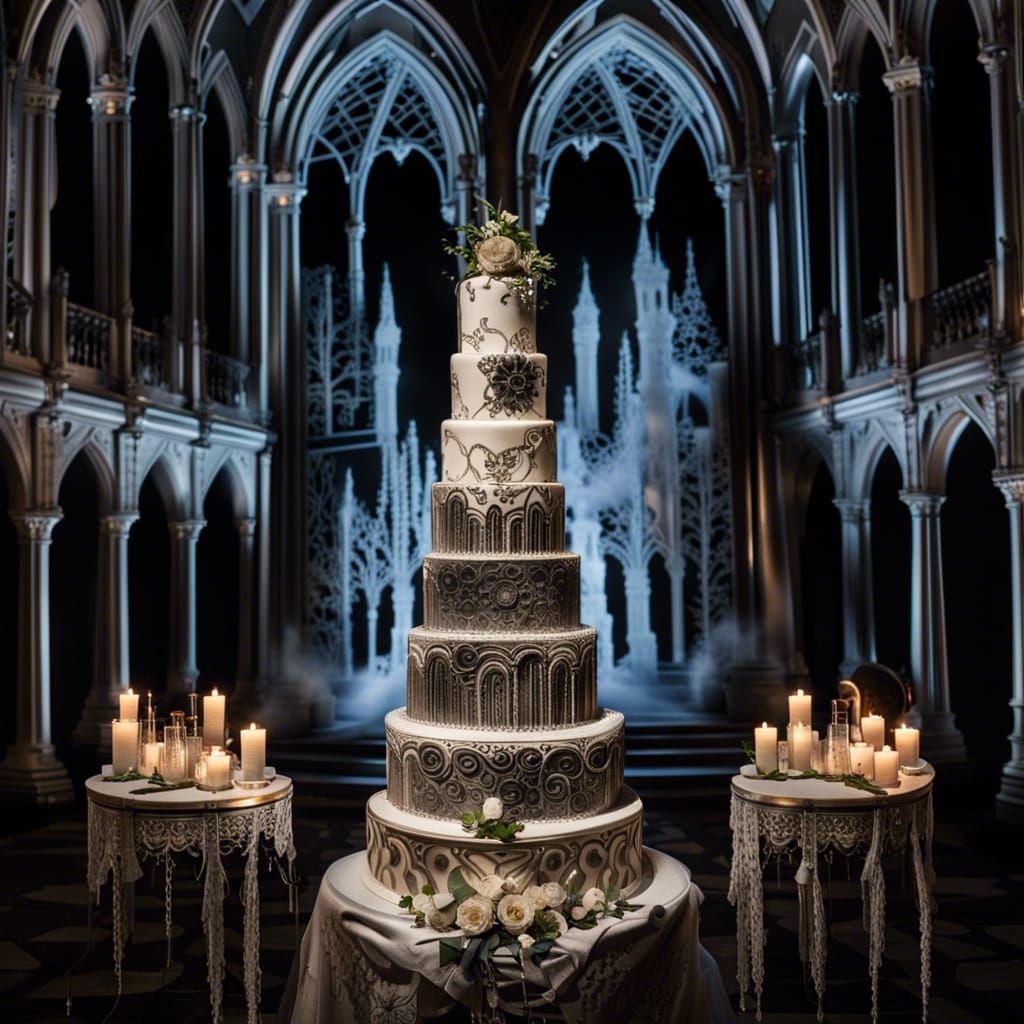 Gothic Wedding Cake in Darkness
