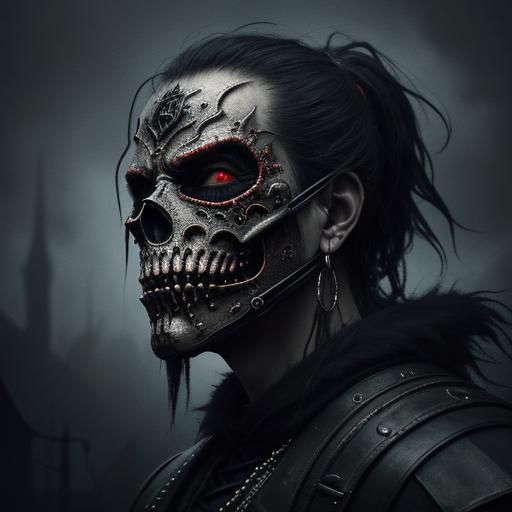 Gothic Metal Band Performing On Stage: Digital Art