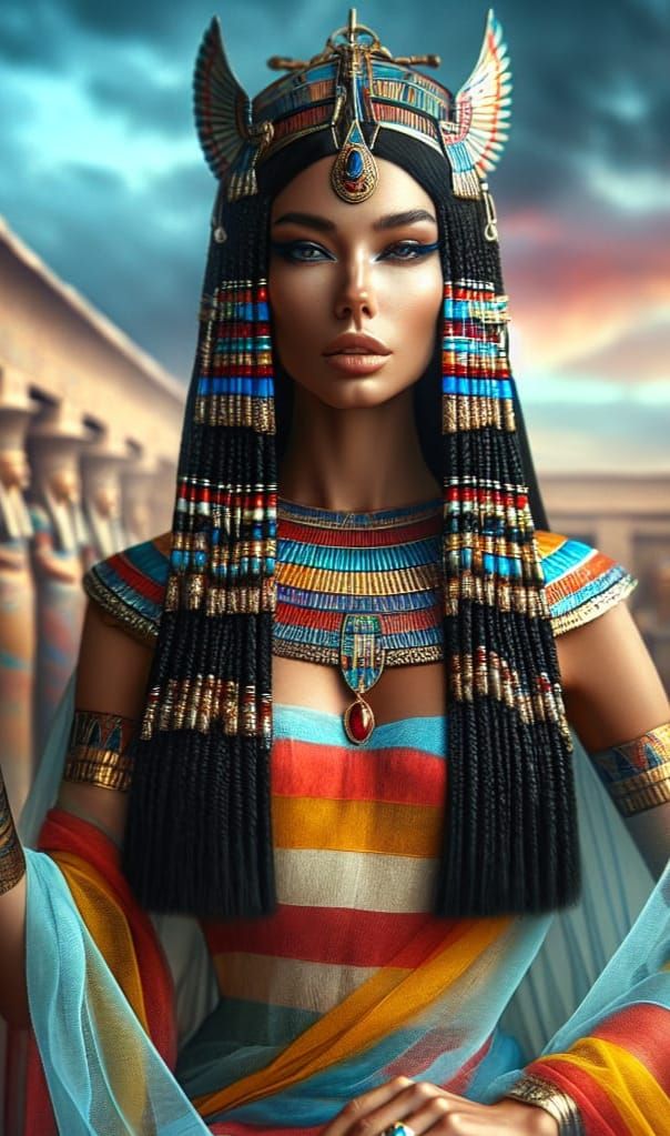 Elegant Goddess Wosret in Ancient Egyptian Splendor