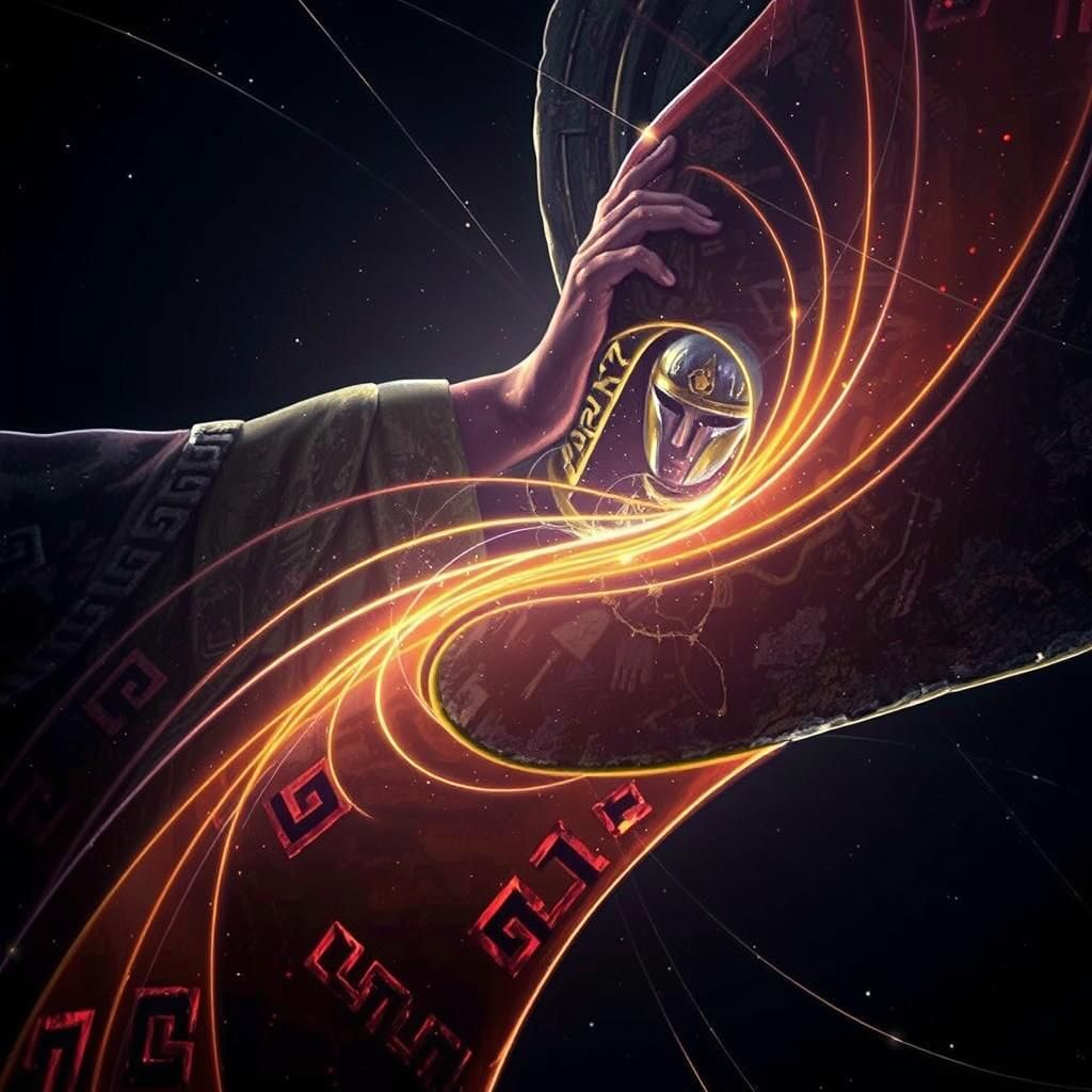 Soldier's Reflection in Ancient Mirror, Digital Artwork