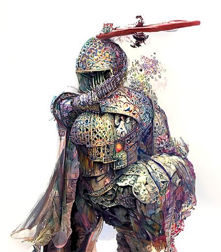 Armored Knight Sword Fight: Epic Digital Art