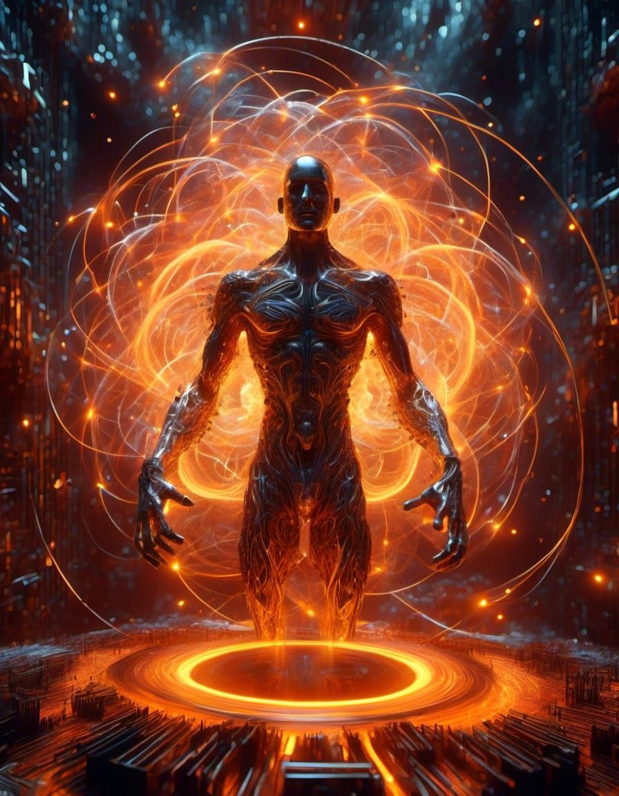 Fiery DJ of Molten Metal in Dramatic 3D Rendering