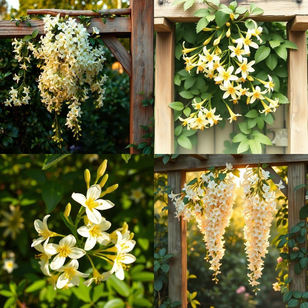 Vibrant Honeysuckle Blooms in Watercolor Style