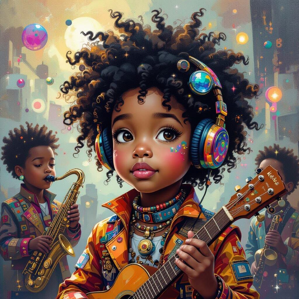 Afrofuturistic Creators in Surreal Acrylic Painting