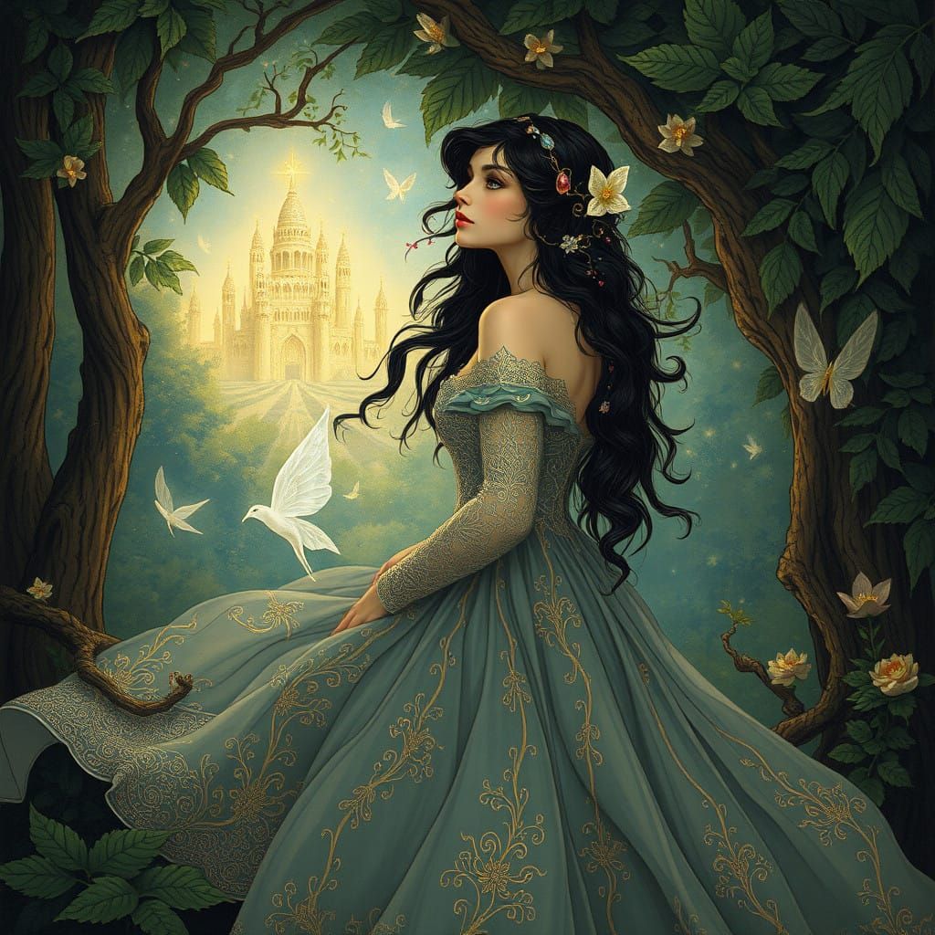 Mystical Whimsy in Art Nouveau Style