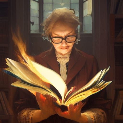 Heavenly Librarian Burns Books: Hyper-Detailed Artstation Po...