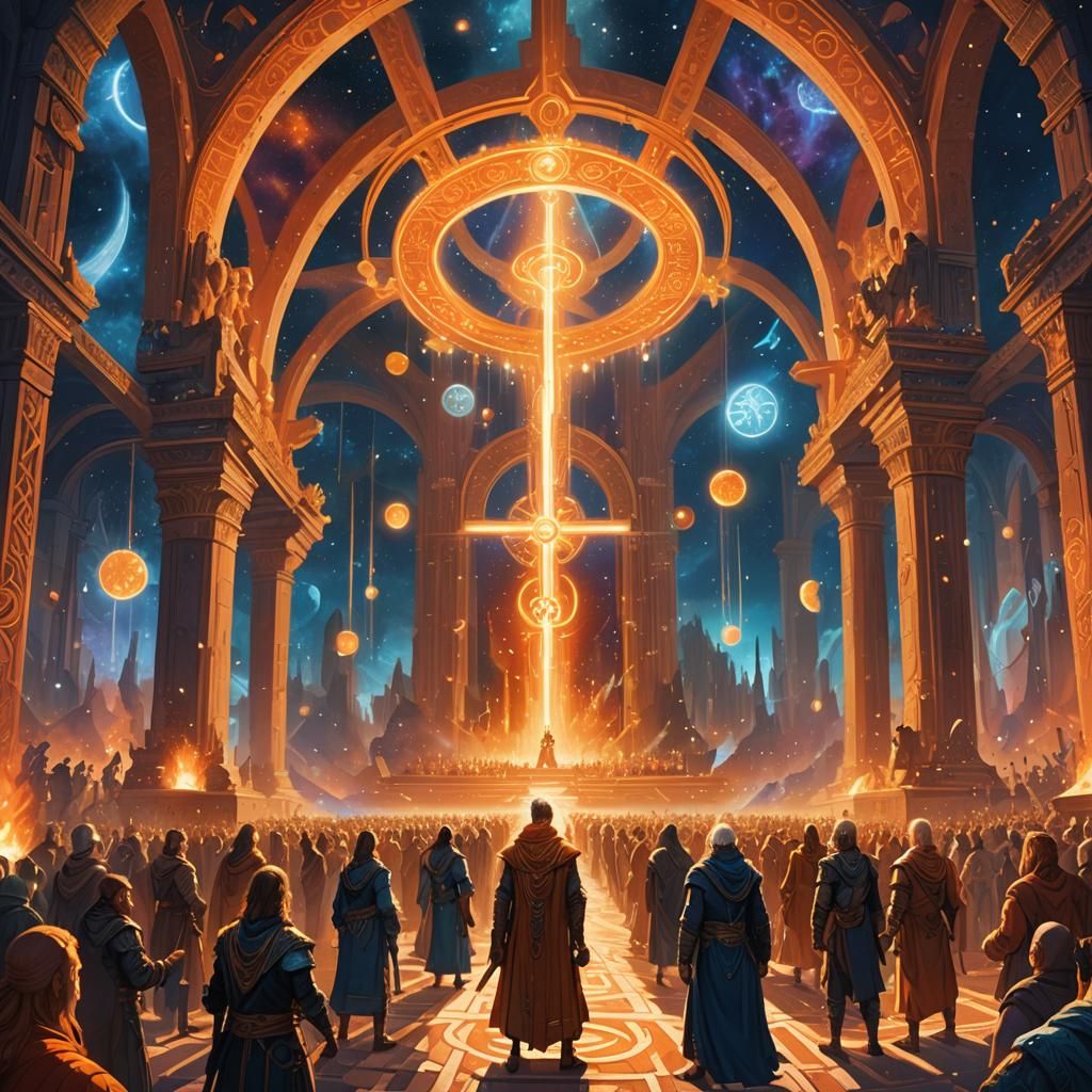 Celestial Convergence: Divine Forces in Epic Fantasy Art