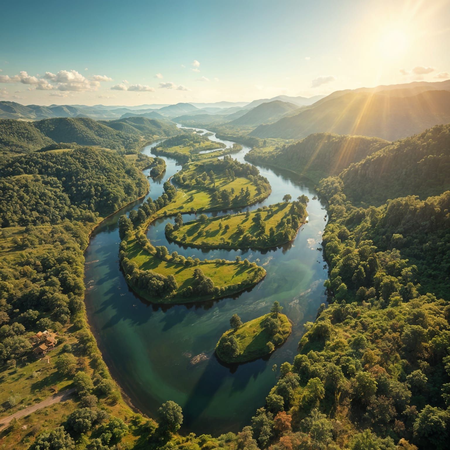 Lush River Valley Bird's Eye View