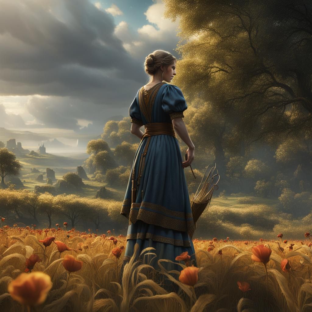 Ruth Gleaning: Detailed Matte Painting in Field