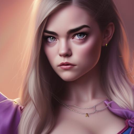 Fantasy Tinkerbell Portrait in Hyperdetailed Digital Art