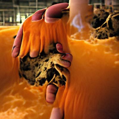 Hand in Rotting Pumpkin: Cheese and Fumes