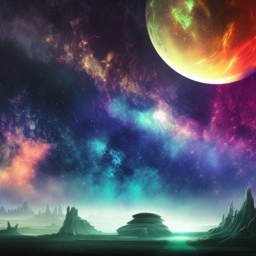 Galactic Dreamscape in Vibrant Colors