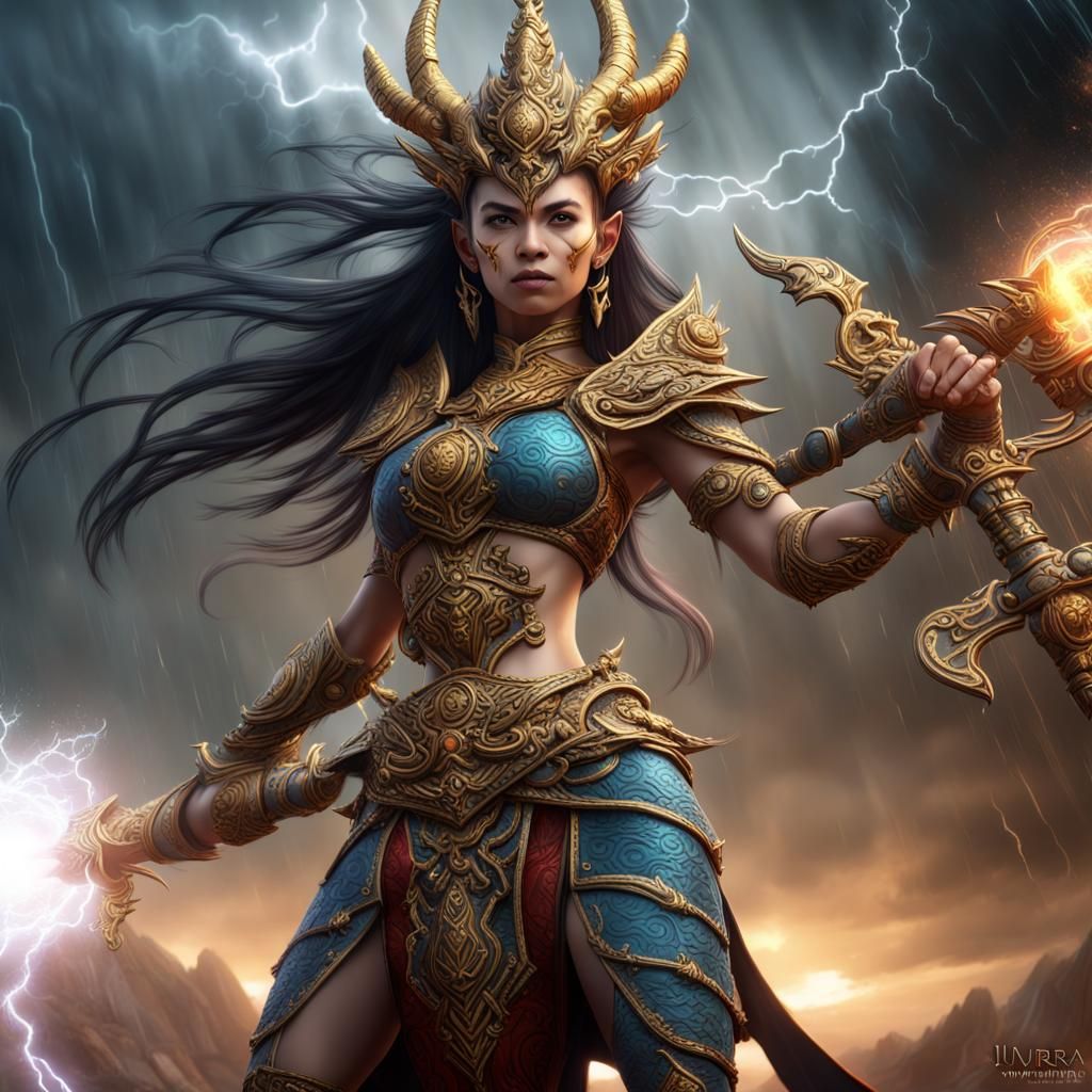 Thai Thunder Queen Vajra: Fantasy Concept Art