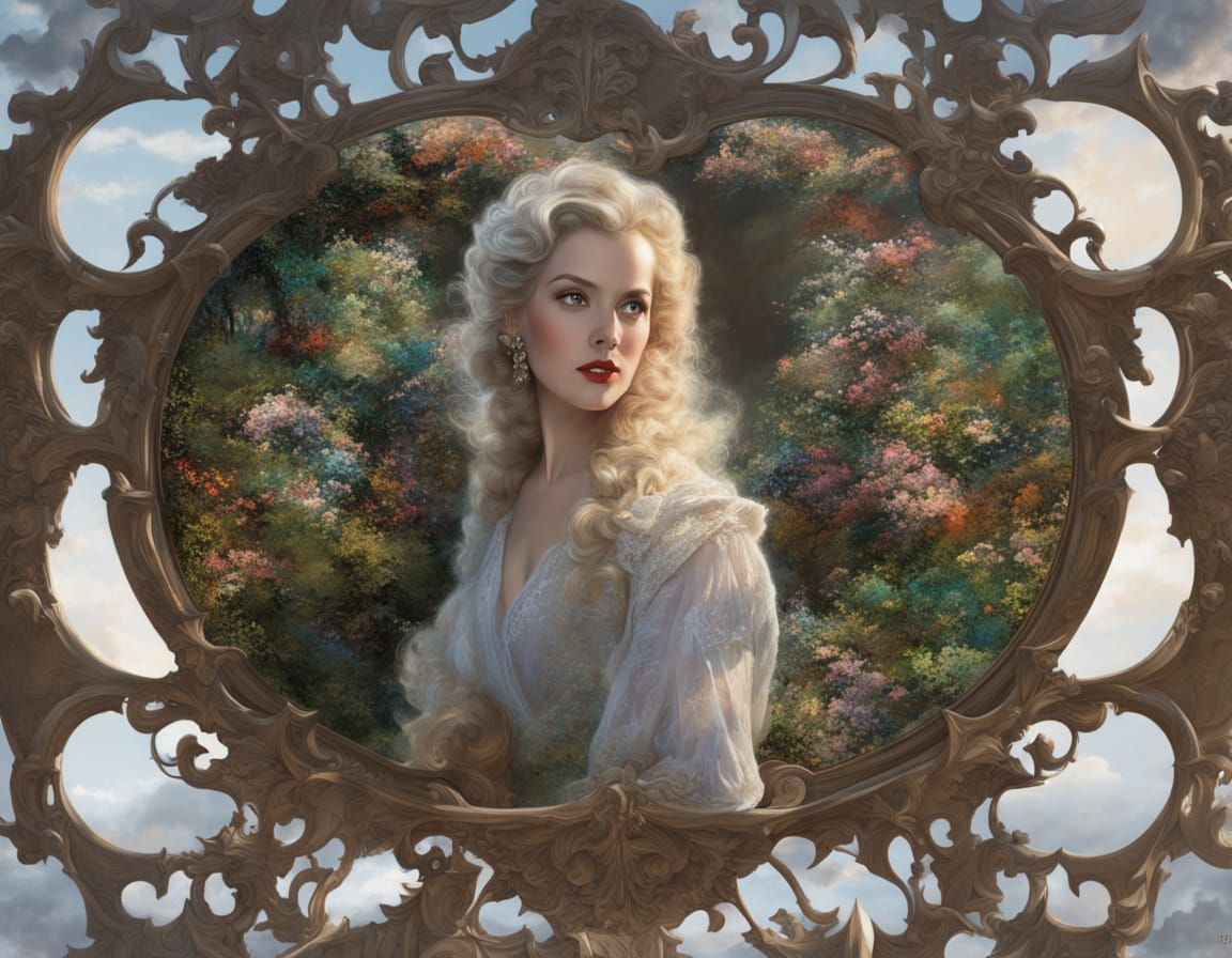 Ethereal Movie Star Portrait in Impasto Chalk Art