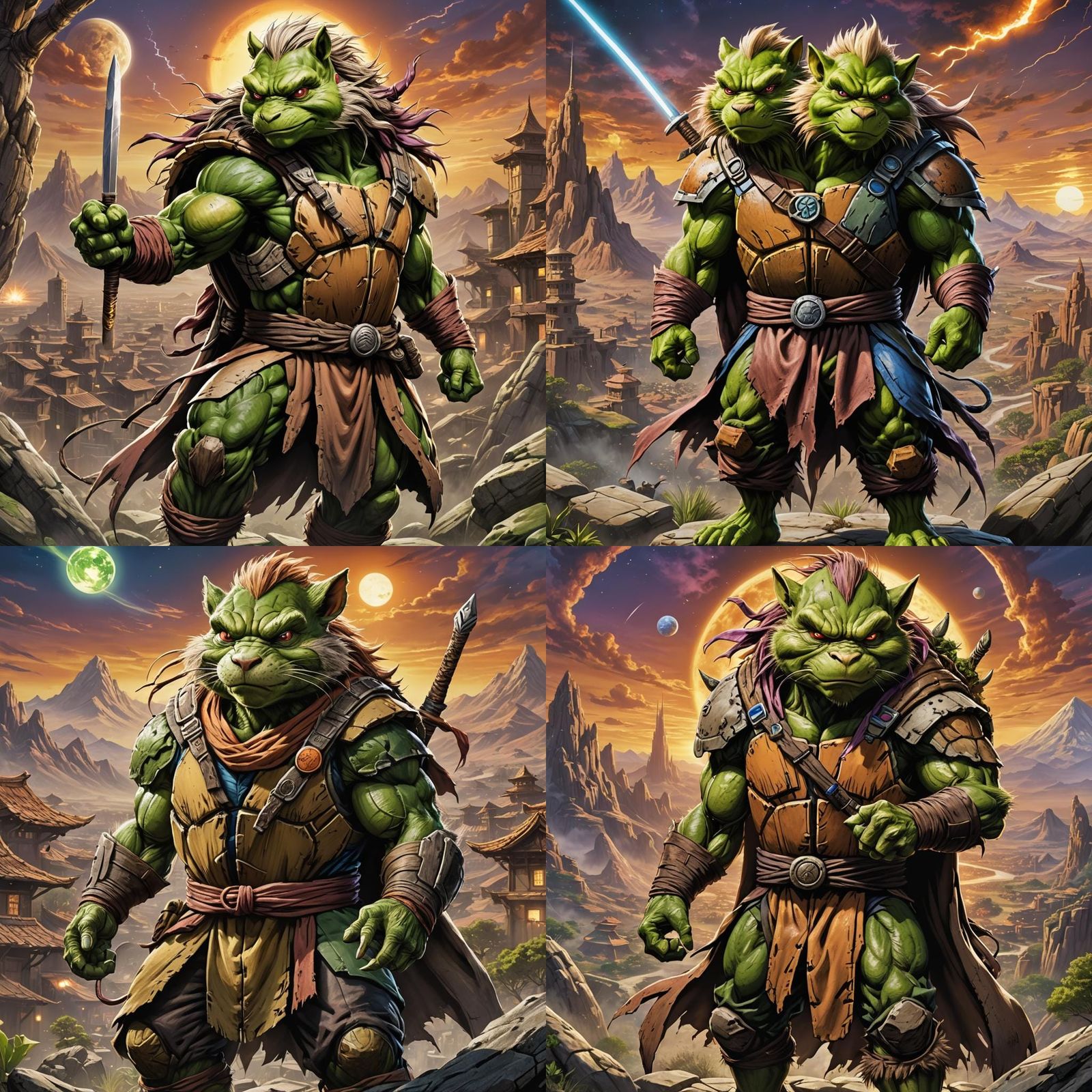 Master Splinter Super Saiyan Transformation Art