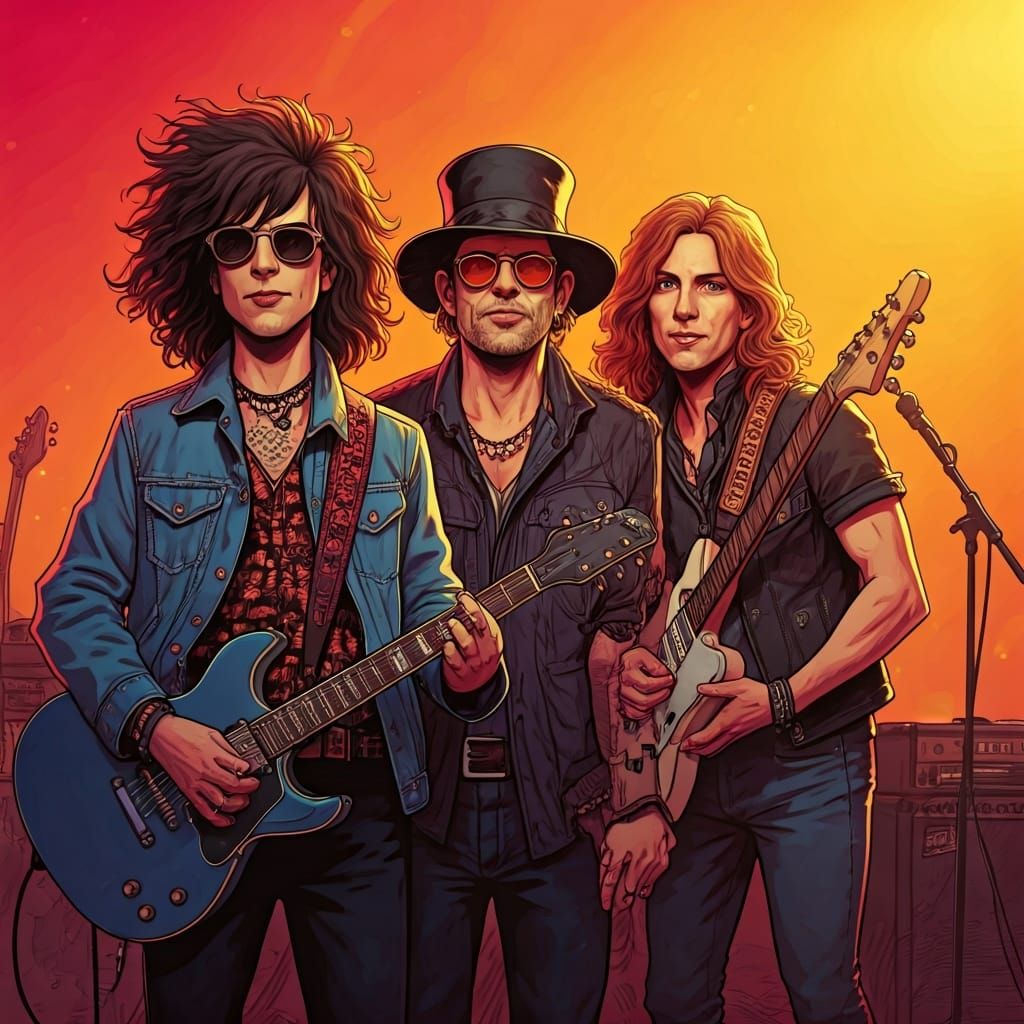 Rock and Roll Wordplayers in Dynamic Digital Art