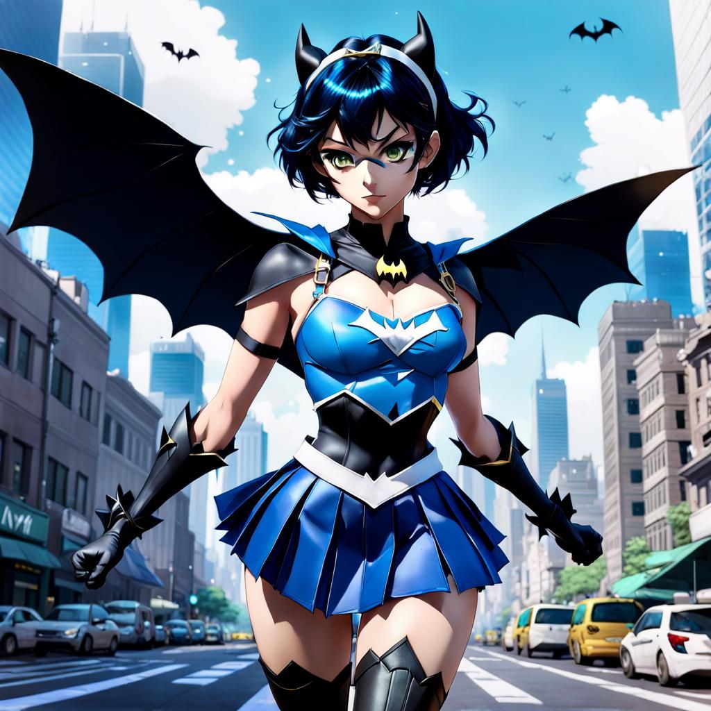 Sailor Mercury Batgirl Crossover in 3D Anime Art